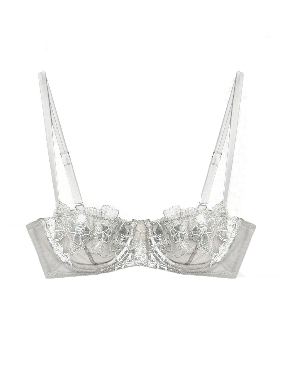 Silver foil - Violet Balconette Bra | Fleur du Mal - DEMO