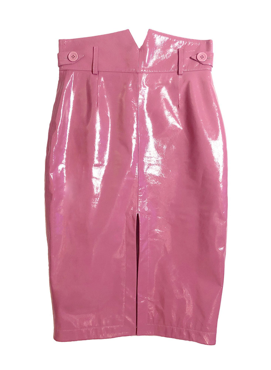 Bisou - Patent V-Yoke Skirt | Fleur du Mal - DEMO