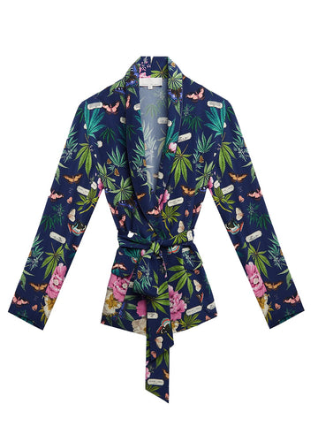 Papillon-indigo - Smoking Jacket | Fleur du Mal - DEMO