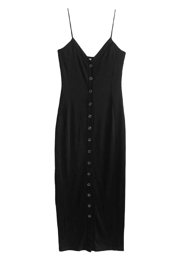 Black - Front Snap Dress | Fleur du Mal - DEMO