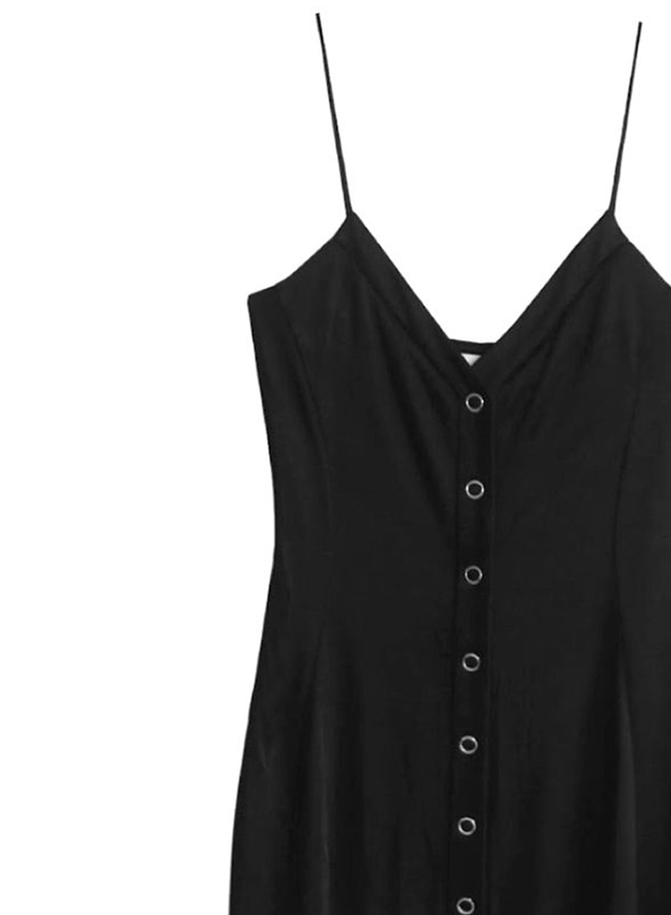 Black - Front Snap Dress | Fleur du Mal - DEMO