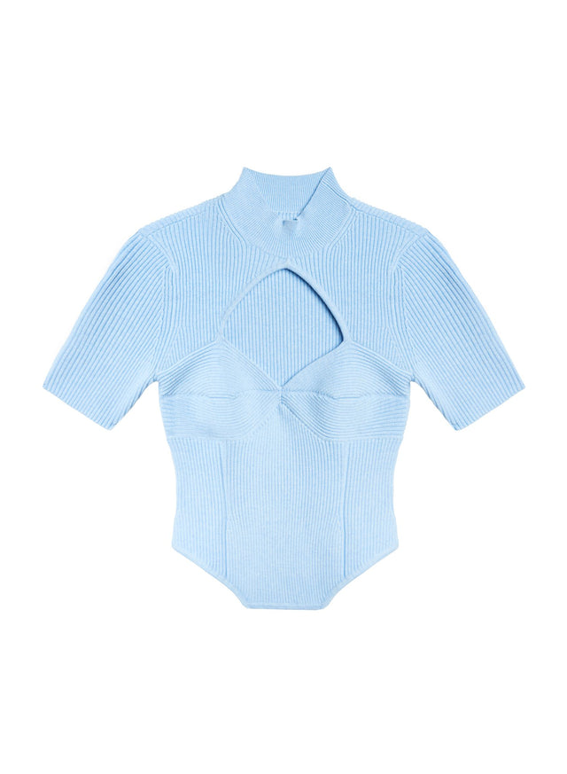 Ice queen - Short Sleeve Corset Knit Top | Fleur du Mal - DEMO