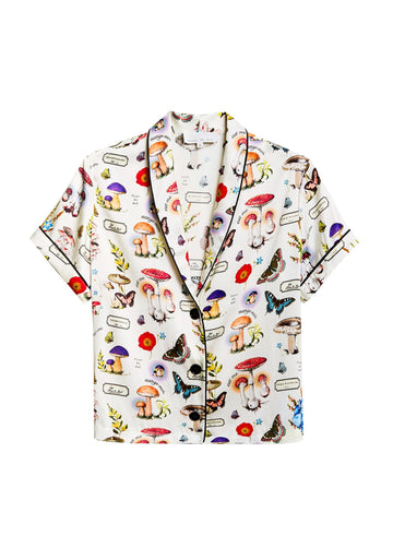 Ivory mushroom print - Short Sleeve Fleur PJ Top | Fleur du Mal - DEMO