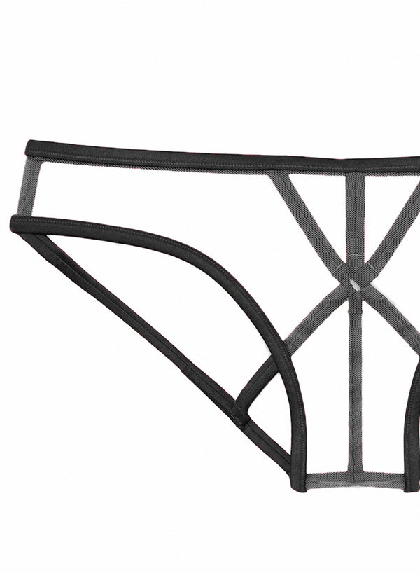 Black - Strappy Bondage Panty | Fleur du Mal - DEMO