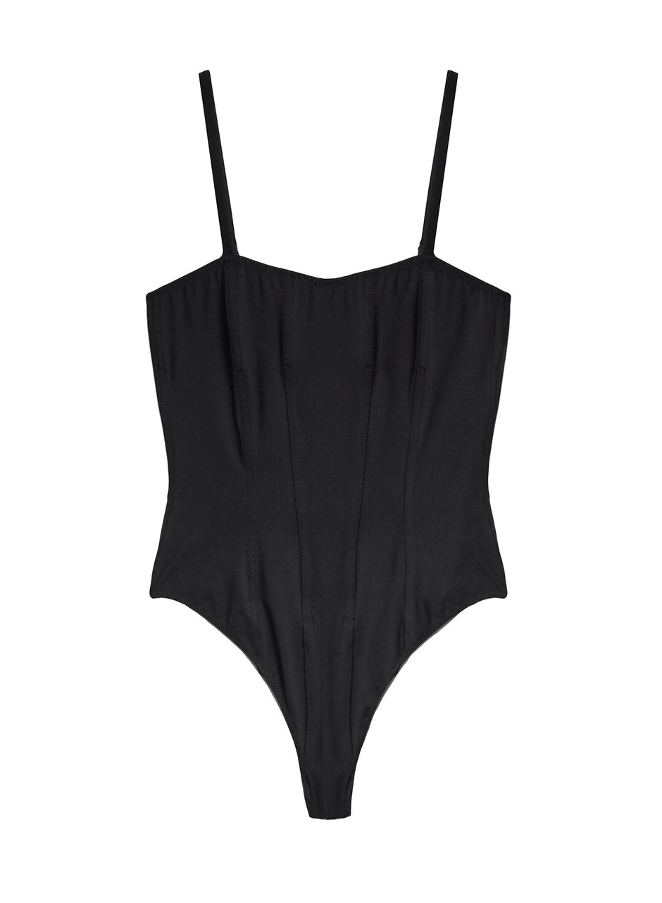 Black - Structured Bodysuit | Fleur du Mal - DEMO