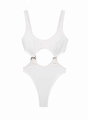Ivory - Suspender One Piece Swimsuit | Fleur du Mal - DEMO