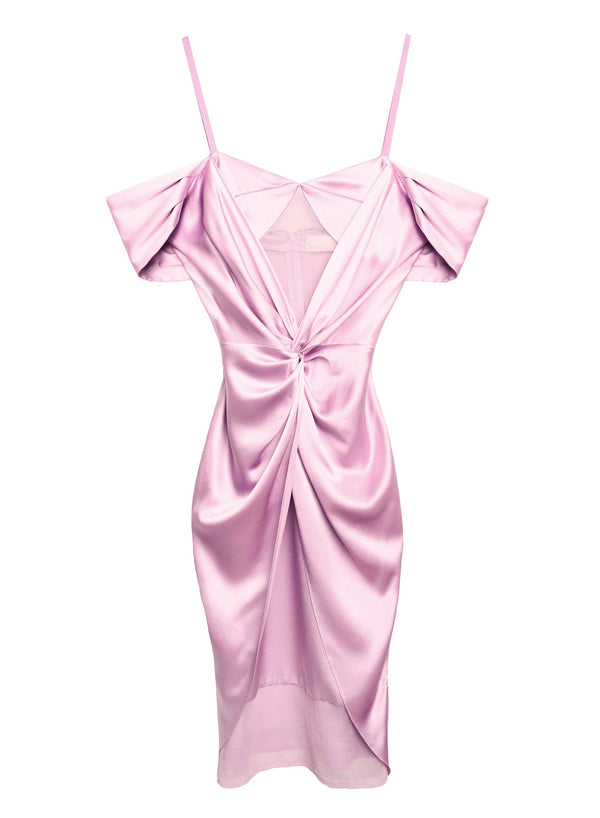 Sweet pea - Silk &amp; Mesh Draped Dress | Fleur du Mal - DEMO
