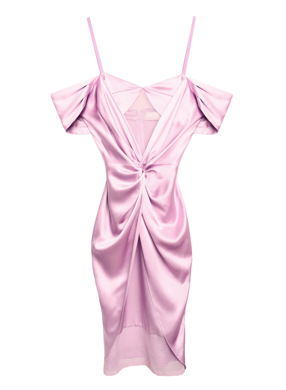 Sweet pea - Silk &amp; Mesh Draped Dress | Fleur du Mal - DEMO