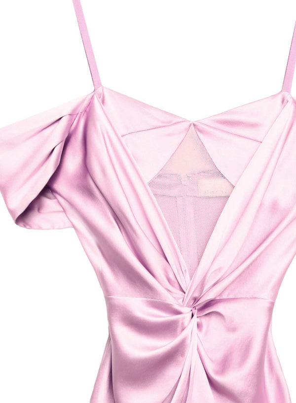 Sweet pea - Silk &amp; Mesh Draped Dress | Fleur du Mal - DEMO