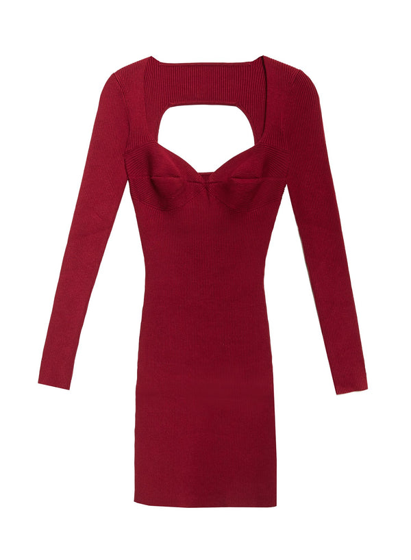 Mulberry - Sweetheart Knit Dress | Fleur du Mal - DEMO