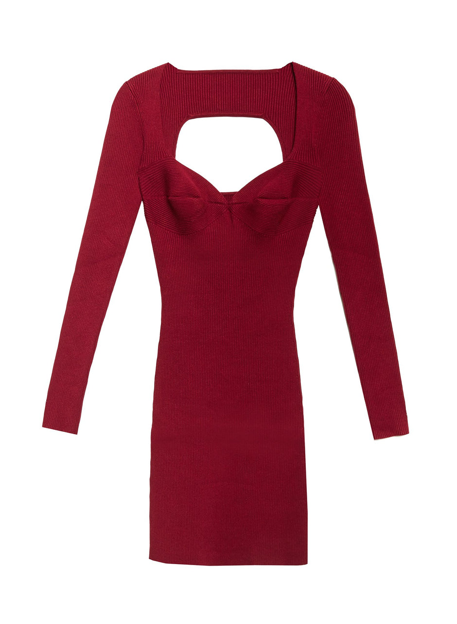 Mulberry - Sweetheart Knit Dress | Fleur du Mal - DEMO