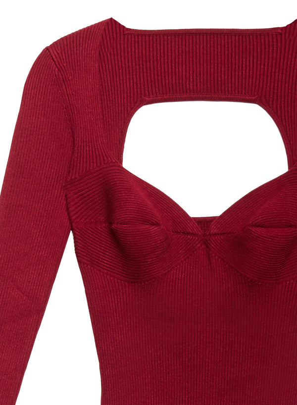Mulberry - Sweetheart Knit Dress | Fleur du Mal - DEMO