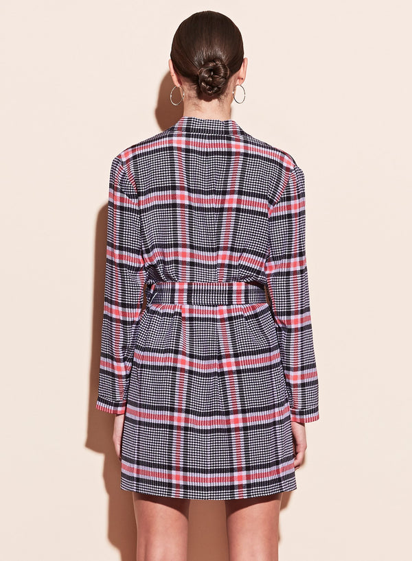 Tanzanite check - Belted Blazer Dress | Fleur du Mal - DEMO