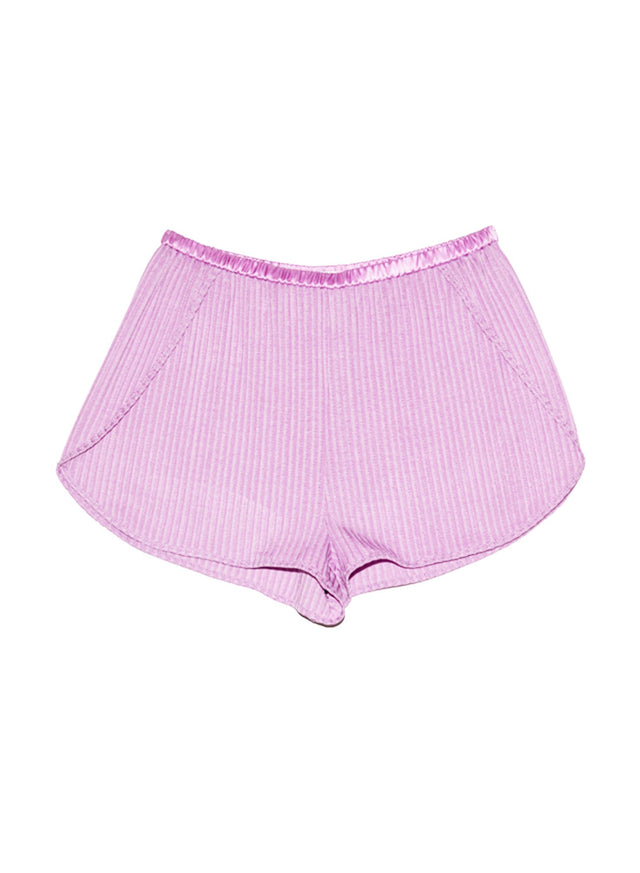Rose quartz - Ribbed Knit Tap Short | Fleur du Mal - DEMO