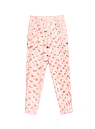 Pink opal - Tapered Eyelet Pant | Fleur du Mal - DEMO