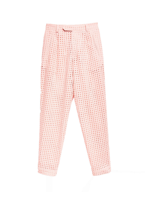 Pink opal - Tapered Eyelet Pant | Fleur du Mal - DEMO