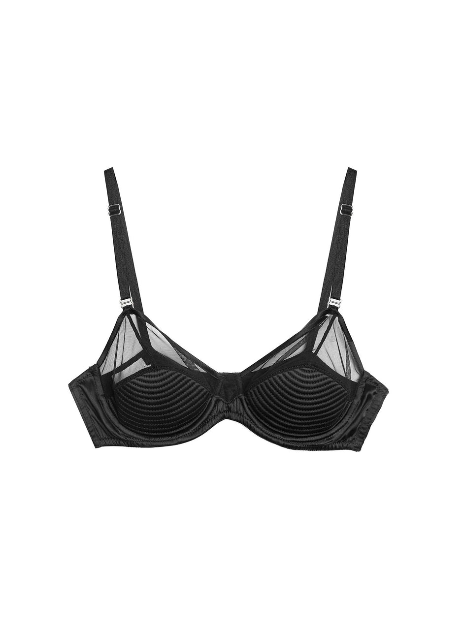 Black - Top Stitch Bebe Bra | Fleur du Mal - DEMO