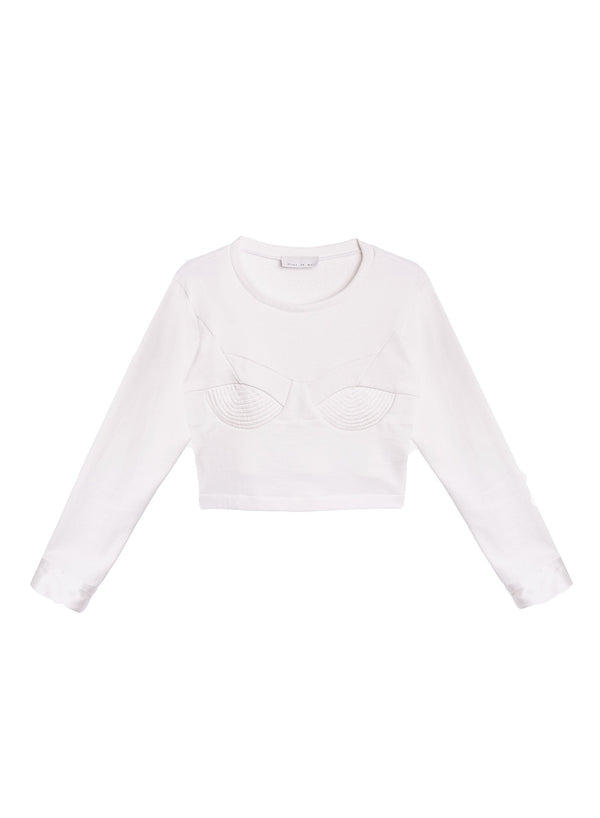 Ivory - Top Stitch Bebe Sweatshirt | Fleur du Mal - DEMO