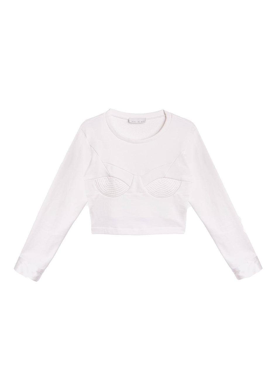 Ivory - Top Stitch Bebe Sweatshirt | Fleur du Mal - DEMO