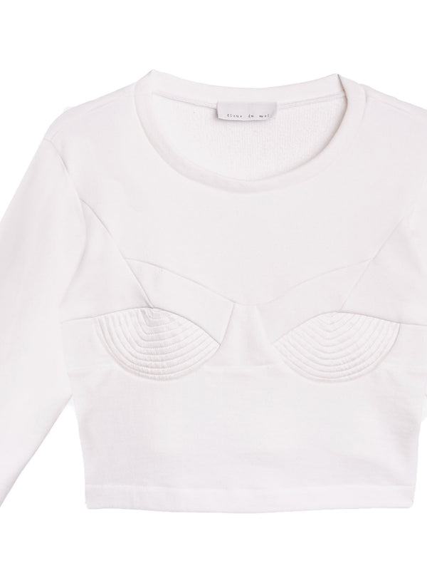 Ivory - Top Stitch Bebe Sweatshirt | Fleur du Mal - DEMO