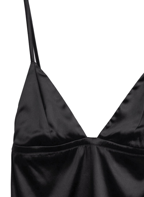 Black - Satin Luxe Triangle Cami | Fleur du Mal - DEMO