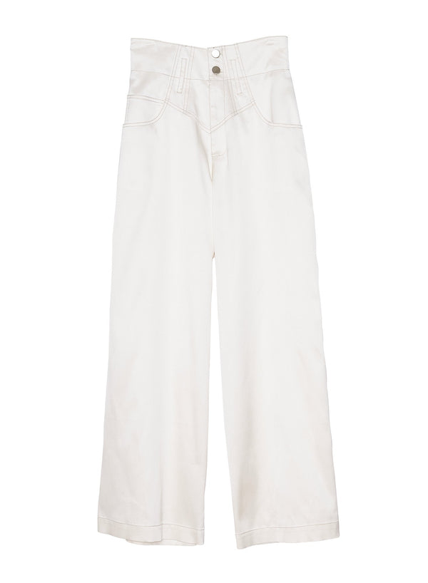 Ivory - Twill High Waist Jean | Fleur du Mal - DEMO