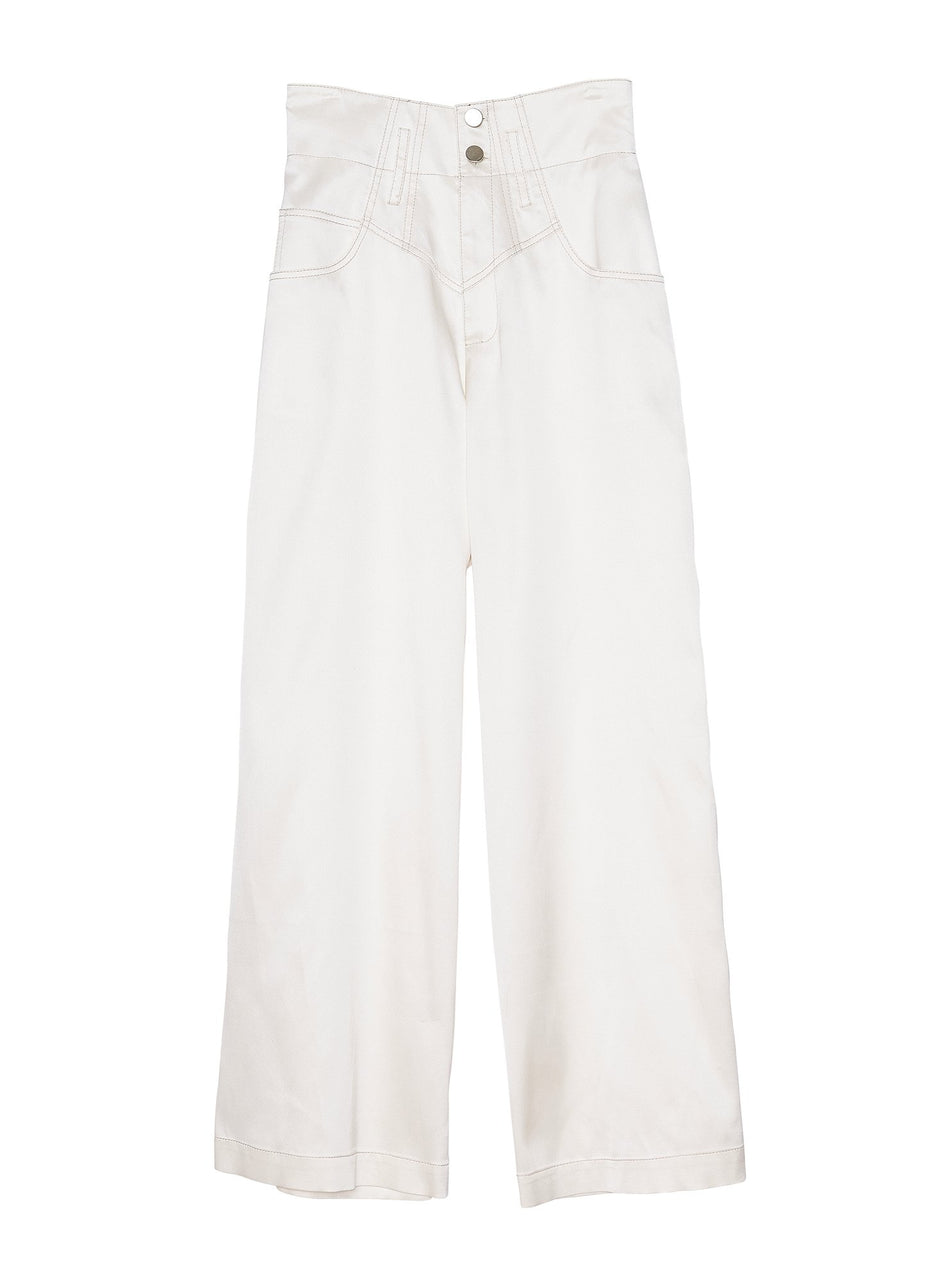 Ivory - Twill High Waist Jean | Fleur du Mal - DEMO