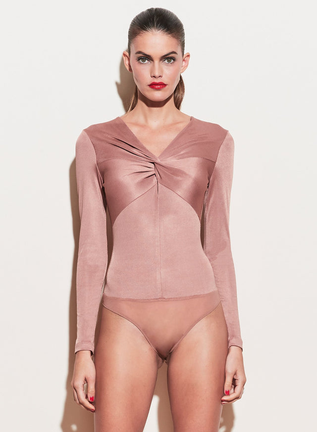 Tan - Twist Bodysuit | Fleur du Mal - DEMO