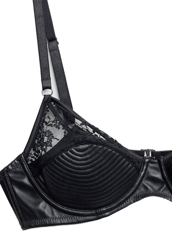 Black - Vegan Leather Bebe Bra | Fleur du Mal - DEMO