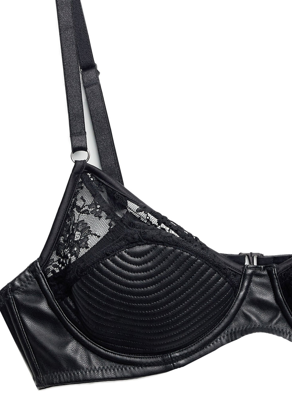 Black - Vegan Leather Bebe Bra | Fleur du Mal - DEMO