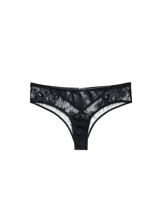 Black - Lace &amp; Vegan Leather Hipster | Fleur du Mal - DEMO