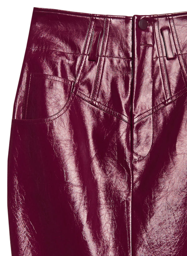 Mulberry - Sculpted Vegan Leather Skirt | Fleur du Mal - DEMO