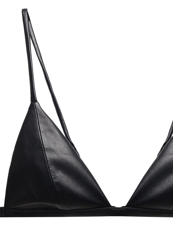 Black - Vegan Leather Triangle Bra | Fleur du Mal - DEMO