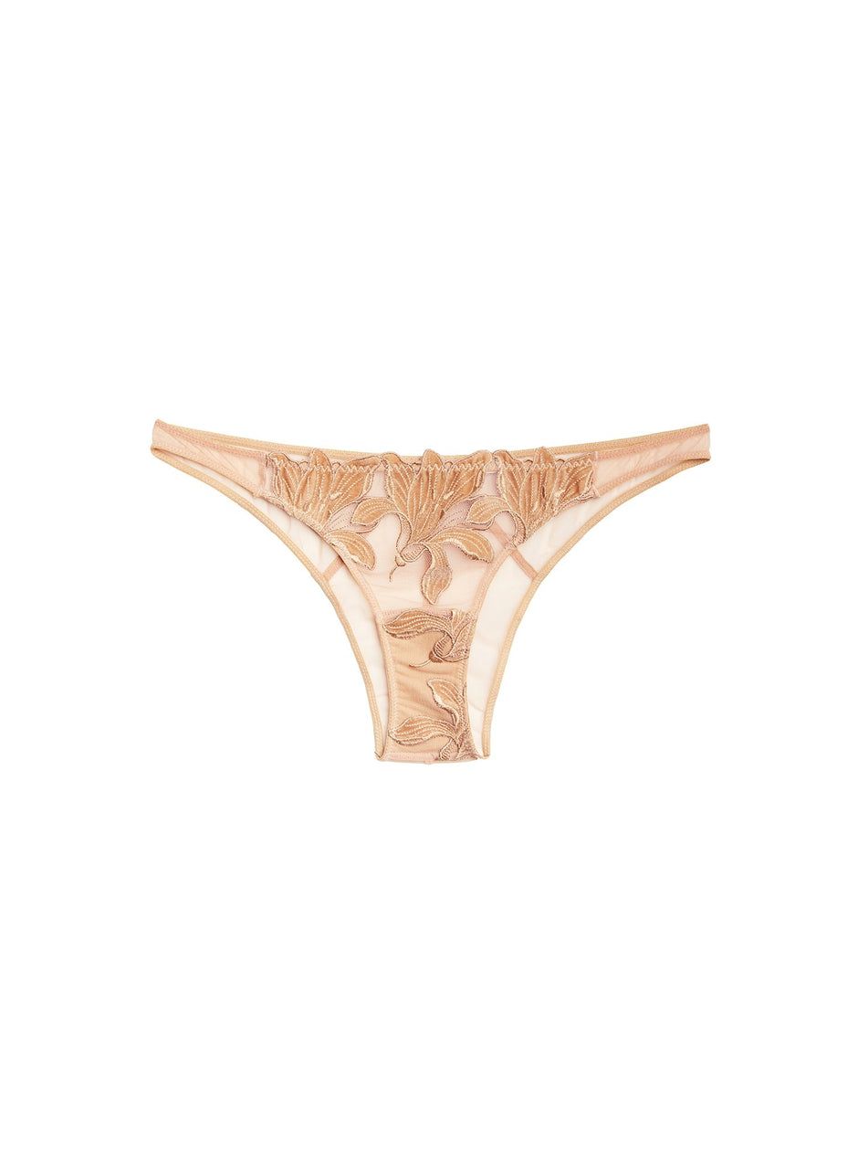 Gold - Velvet Lily Embroidery Cheeky | Fleur du Mal - DEMO