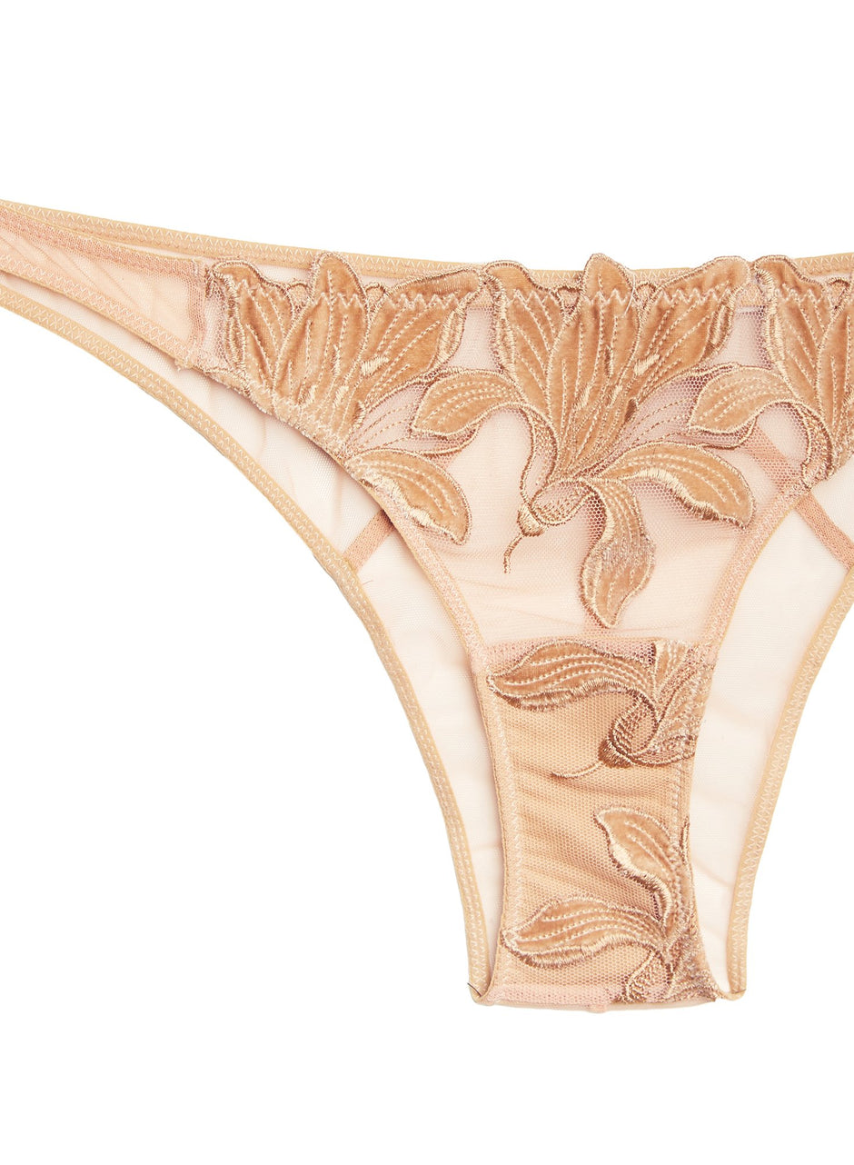 Gold - Velvet Lily Embroidery Cheeky | Fleur du Mal - DEMO
