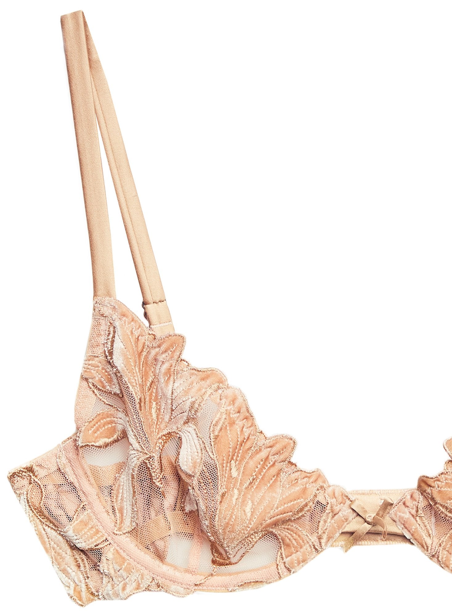 Velvet Lily Embroidery Demi Bra
