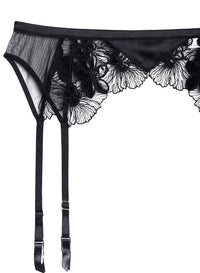 Violet Embroidered Garter Belt