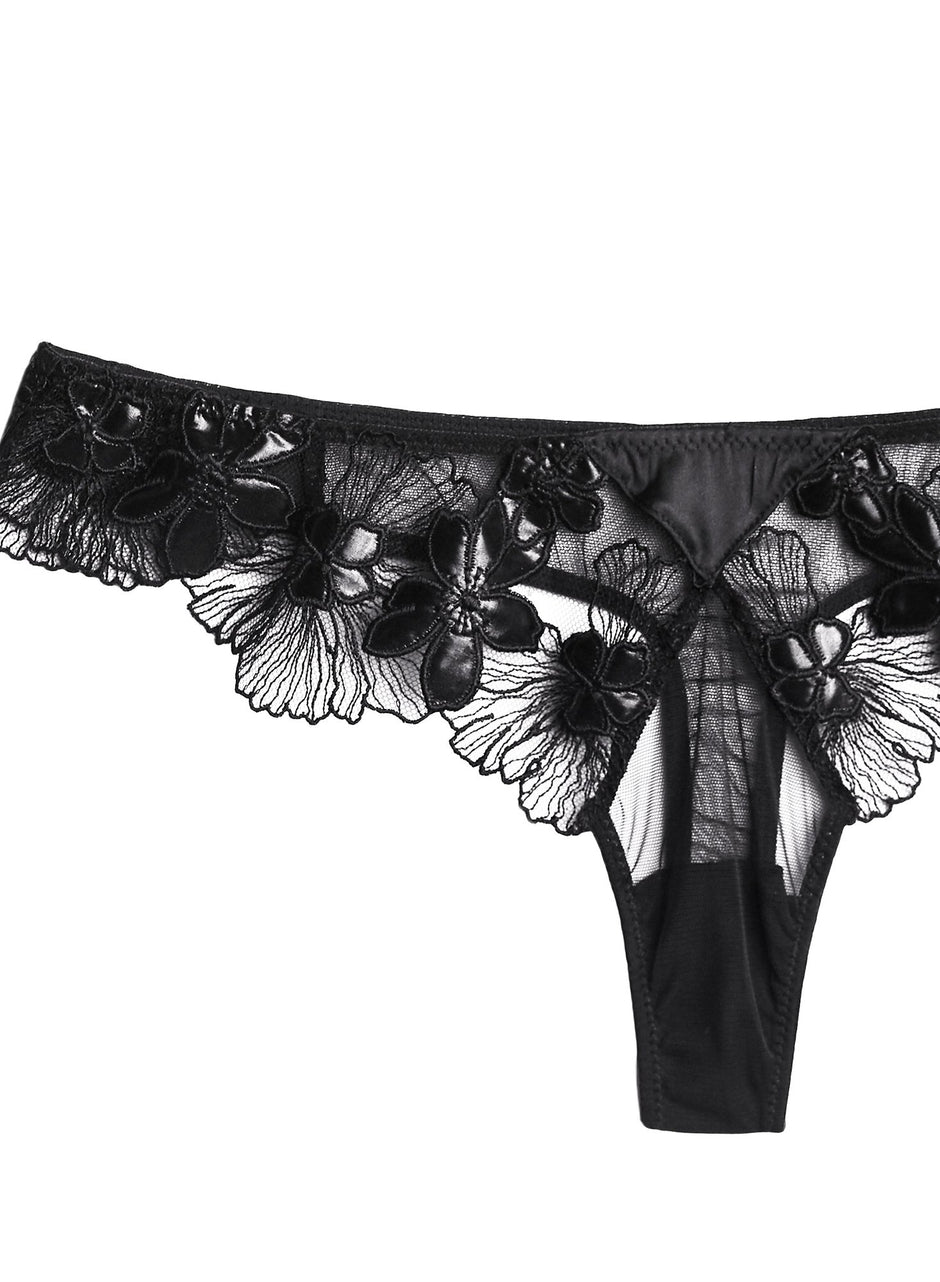 Black - Violet Thong | Fleur du Mal - DEMO