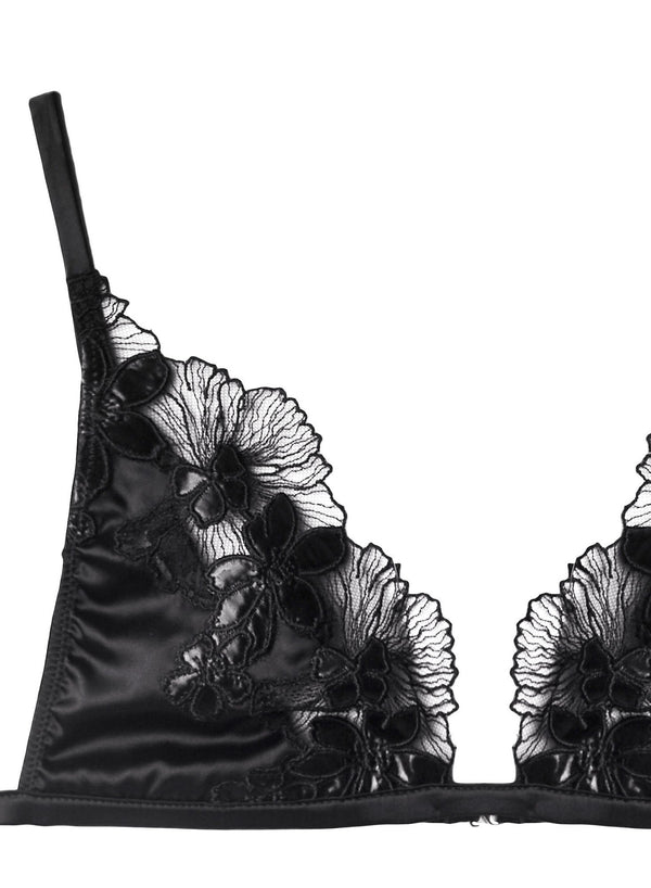 Black - Violet Triangle Bra | Fleur du Mal - DEMO