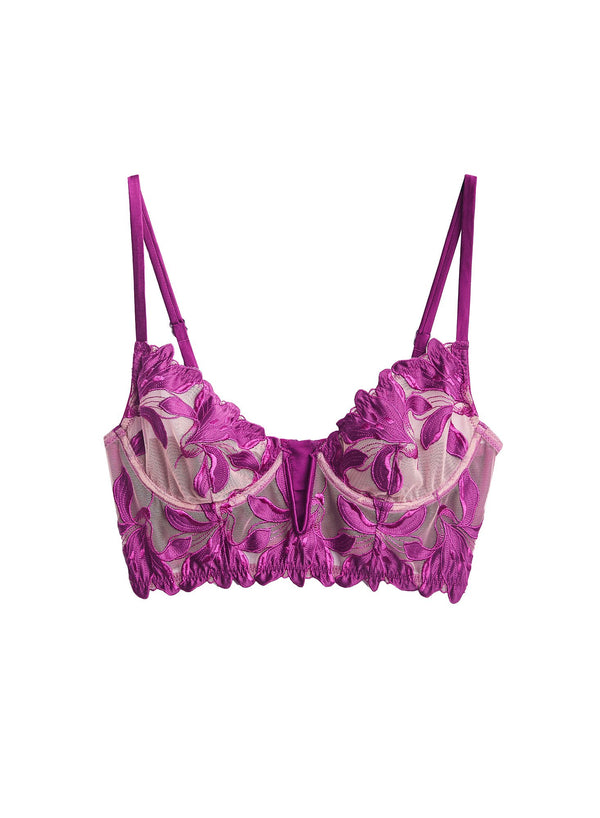 Vixen - Lily Embroidery Longline Demi Bra | Fleur du Mal - DEMO