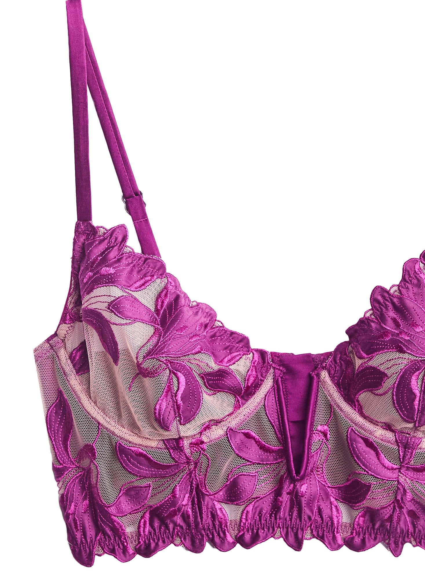 Lily Embroidery Longline Demi Bra