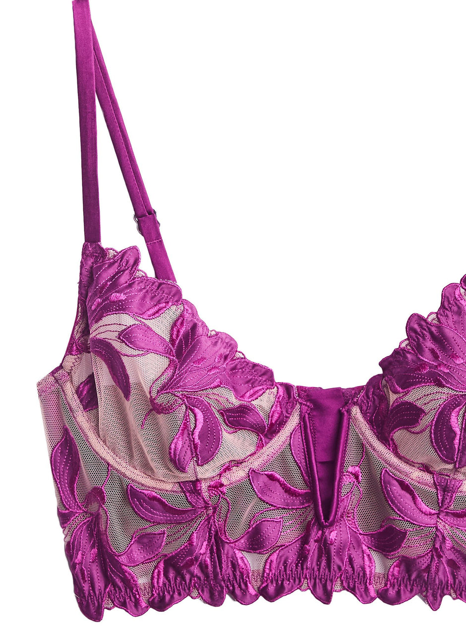 Vixen - Lily Embroidery Longline Demi Bra | Fleur du Mal - DEMO