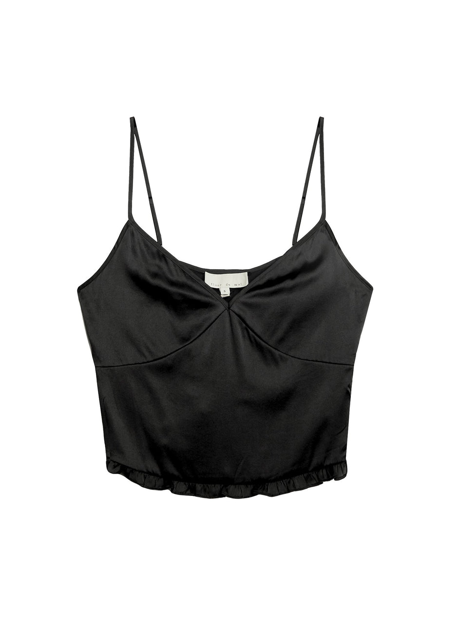 Black - Washable Silk Cami | Fleur du Mal - DEMO
