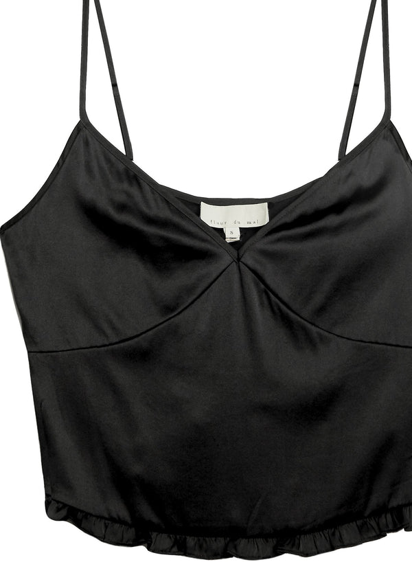 Black - Washable Silk Cami | Fleur du Mal - DEMO