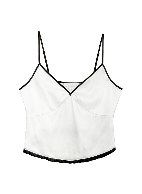 Ivory/black - Washable Silk Cami | Fleur du Mal - DEMO
