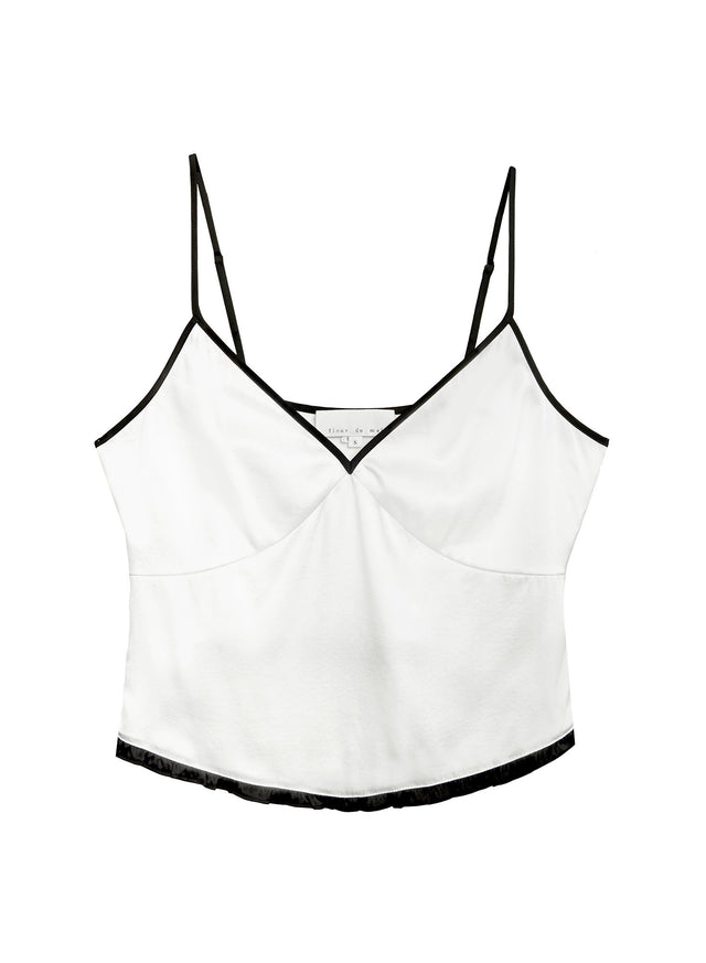 Ivory/black - Washable Silk Cami | Fleur du Mal - DEMO