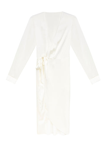 Ivory - Washable Silk Wrap Robe | Fleur du Mal - DEMO