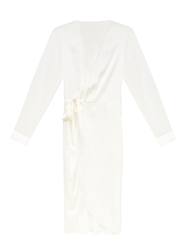 Ivory - Washable Silk Wrap Robe | Fleur du Mal - DEMO