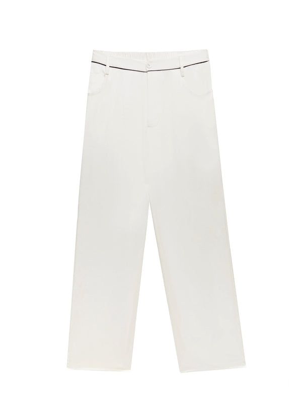 Ivory/black - Washable Silk PJ Pant | Fleur du Mal - DEMO