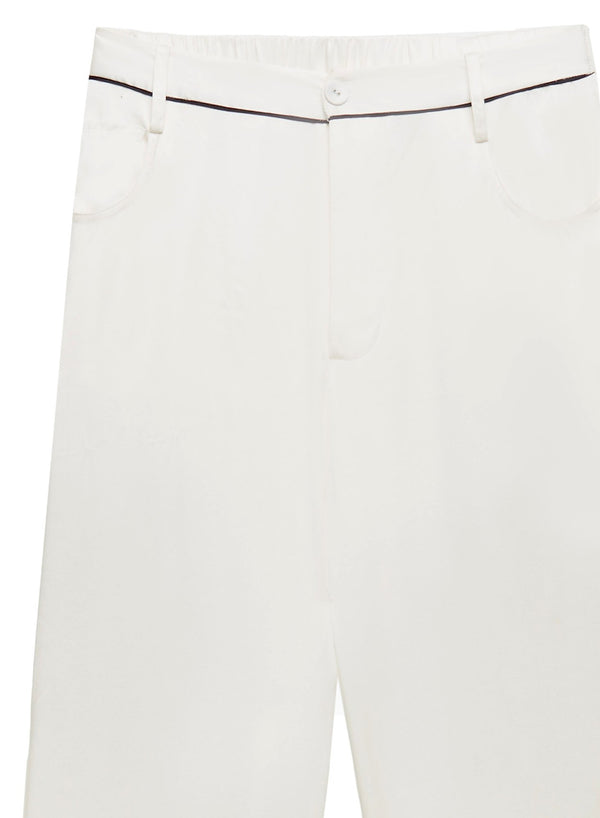 Ivory/black - Washable Silk PJ Pant | Fleur du Mal - DEMO